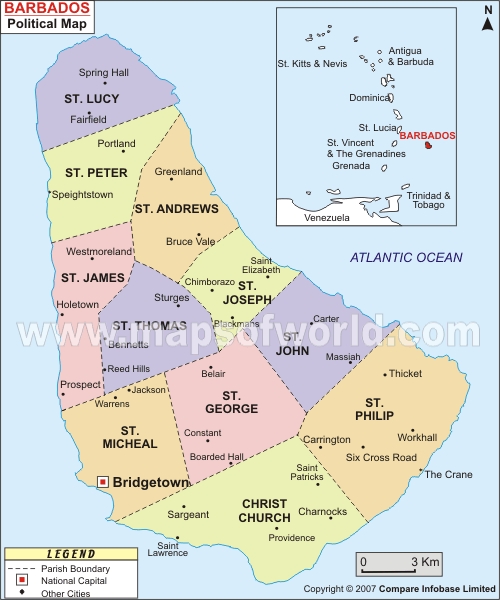 Barbade politique carte